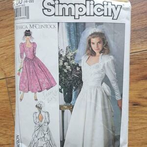 Vintage 80's Jessica McClintock Bridal Gown Simplicity Pattern 9505 UNCUT OOP